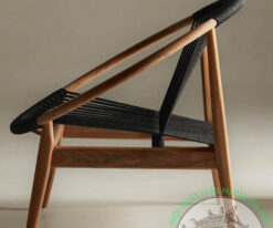 ghế gỗ cafe đan mây HN90