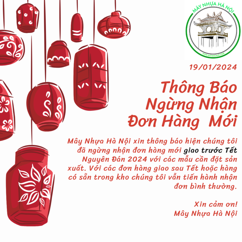 Thông báo ngừng nhận đơn hàng mới