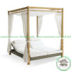 Giường tắm nắng gỗ teak có mái che