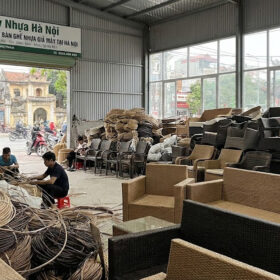 xuong sản xuất bàn ghế mây nhựa tại hà nội