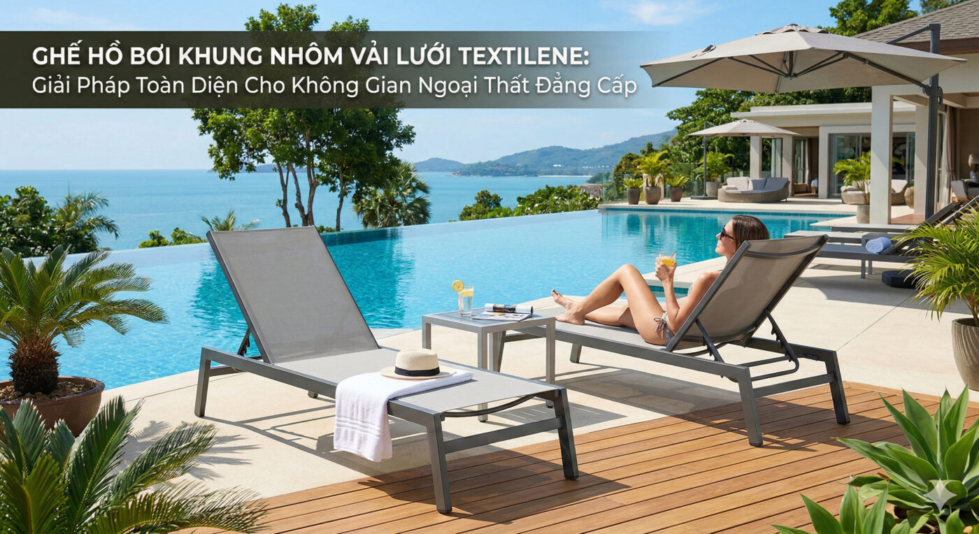kinh nghiệm lựa chọn ghế hồ bơi khung nhôm textilene
