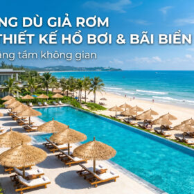 Ô dù giả rơm cao cấp cho sân vườn