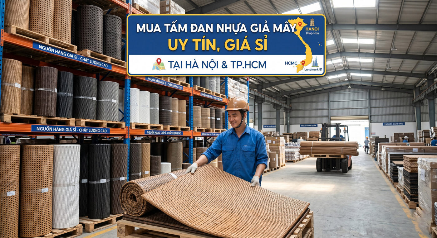 tấm đan nhựa giả mây giá sỉ