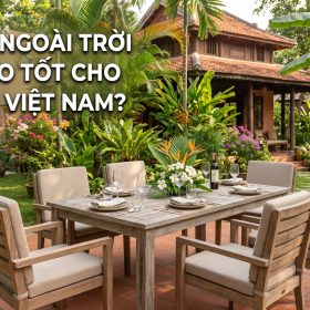 Bàn ăn ngoài trời loại nào tốt cho khí hậu Việt Nam?