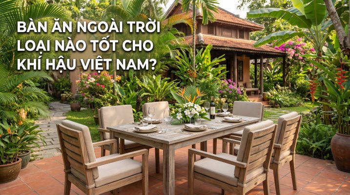 Bàn ăn ngoài trời loại nào tốt cho khí hậu Việt Nam?