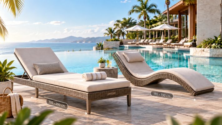 lựa chọn kích thước ghế hồ bơi như nào